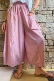 Arbi Gingham Pocket Culotte Pant Indian Pink